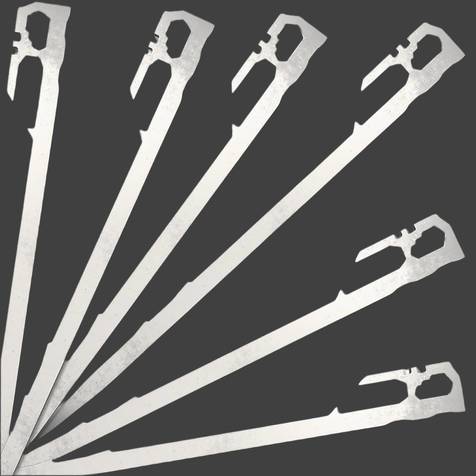 Camping Tent Stakes - Heavy Duty Tent Pegs Outdoor Metal Tarp Spikes and Inflatable Tent Pole Pins 6 Pack